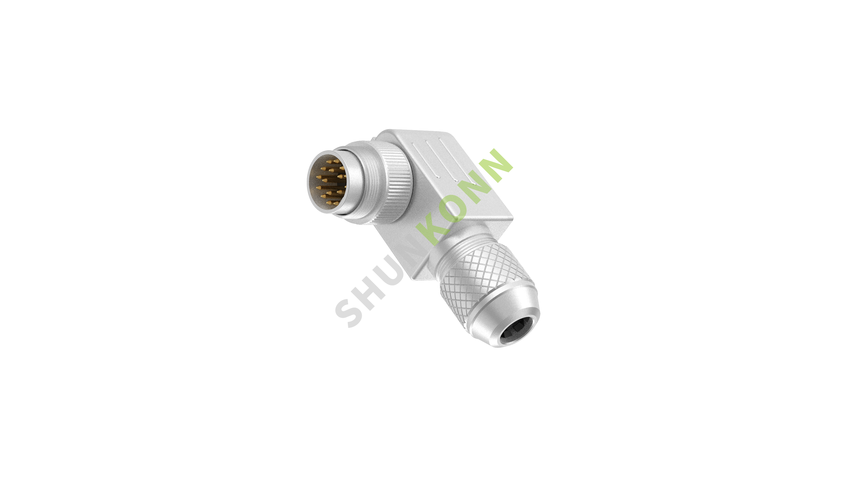 SKM16 Series M16 Connectors Right Angle Metal Assembled 16PIN Male Solder Type PG9