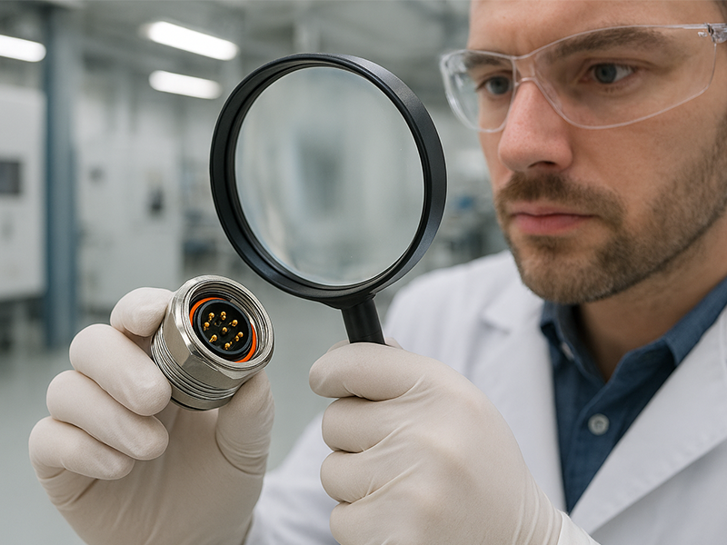 检查 M12 圆形连接器