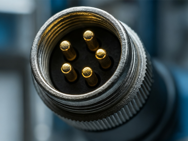 M12 圆形连接器采用镀金插针