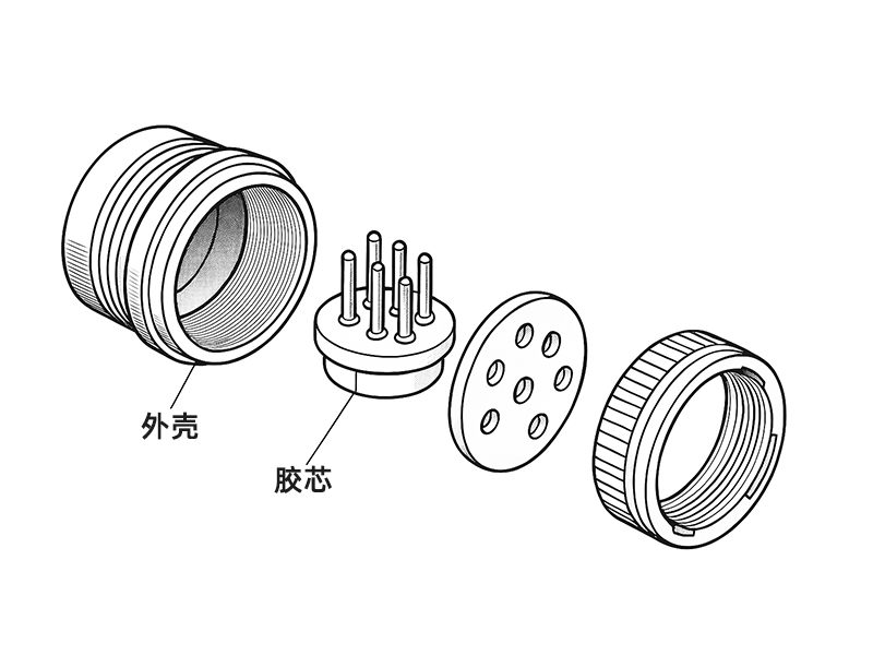 圆形连接器分解技术图
