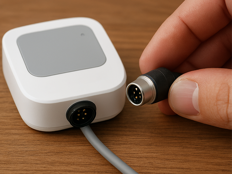 圆形连接器安装在智能传感器上