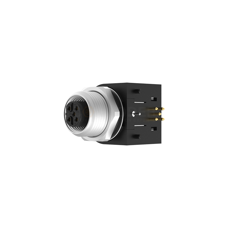 SKM15*12 B Coded Connectors Plate Rear Mount 3-5PIN Female Plug plate type M15*1 shielded