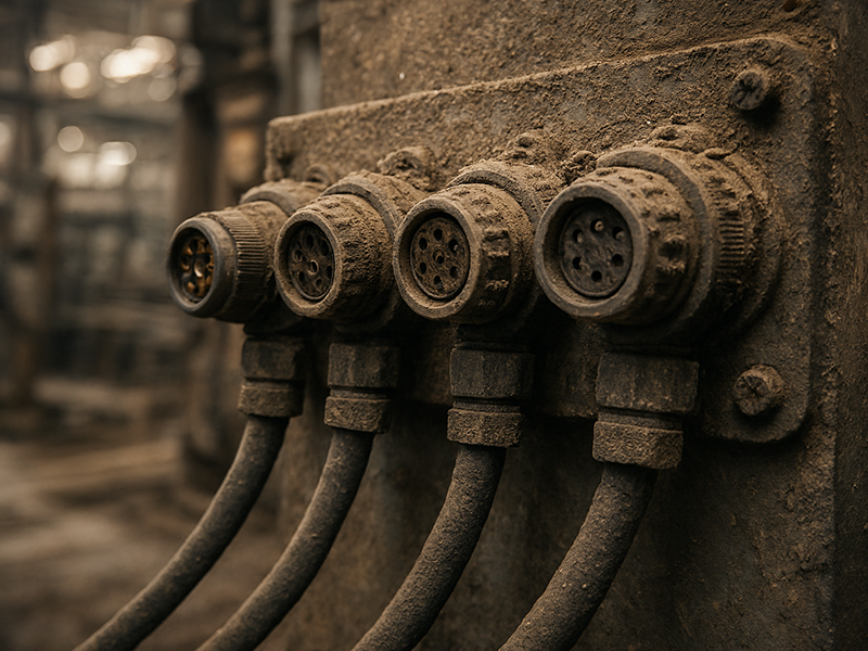 安装在恶劣工厂环境中的工业圆形连接器