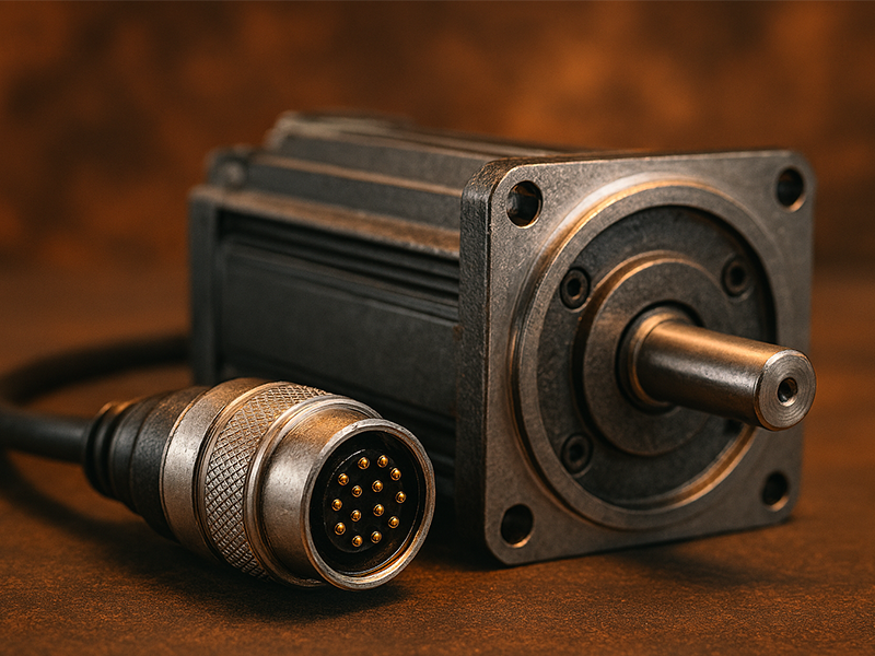 连接到伺服电机的工业圆形连接器