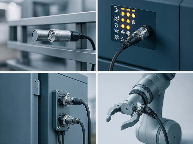 M16 连接器的应用场景：工厂、铁路、路边设施、机器人领域