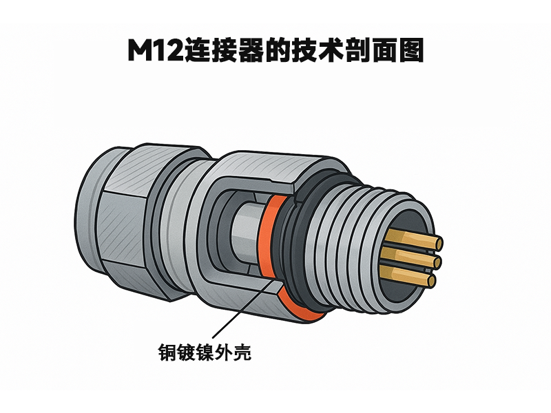 M12 连接器技术剖面图