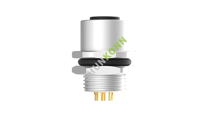 SKM12 A Series M12 A Coded Connectors Board Front Mount 6PIN Female Solder Type M12*1