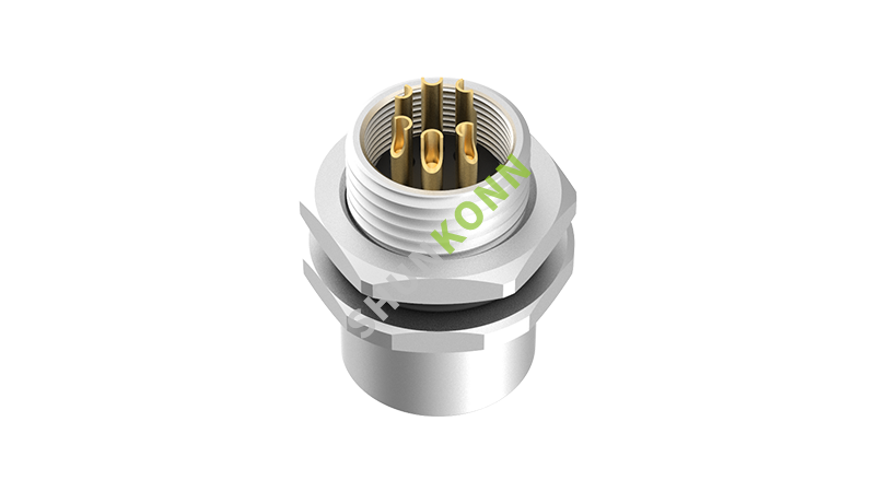 SKM12 A Series M12 A Coded Connectors Board Front Mount 6PIN Female Solder Type M12*1
