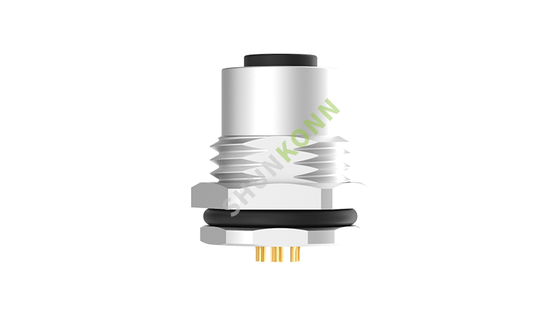SKM12 A Series M12 A Coded Connectors Plate Rear Mount 6PIN Female Solder Type M16*1.5