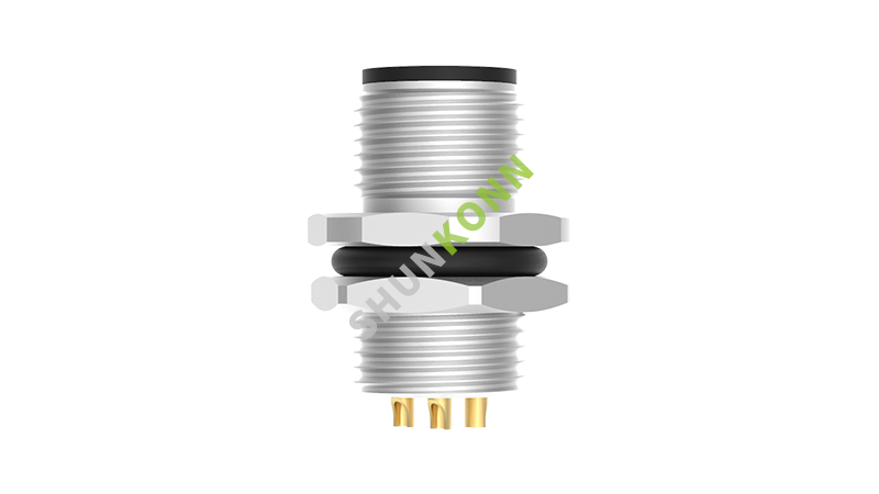 SKM12 A Series M12 A Coded Connectors Board Front Mount 3PIN Male Solder Type M12*1