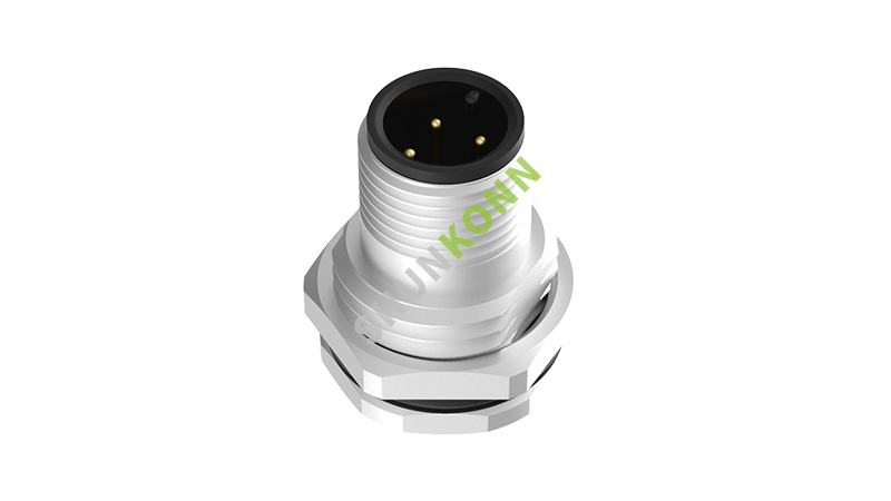 SKM12 A Series M12 A Coded Connectors Plate Rear Mount 4PIN Male Plug plate type M16*1.5