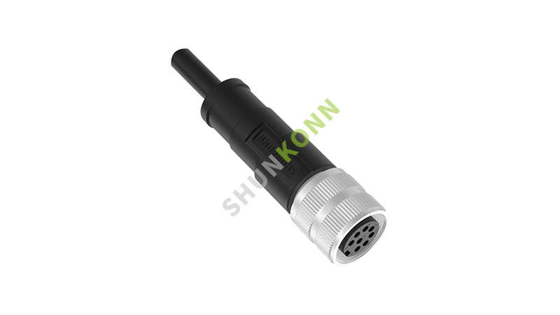 SKM16 Series M16 Connection Cable Straight Overmolded Type 8PIN Female Solder Type