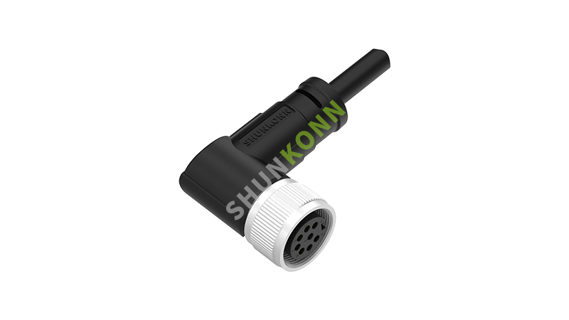 SKM16-Series-M16-Connection-Cable-Right-Angle-Overmolded-Type-8PIN-Female-Solder-Type