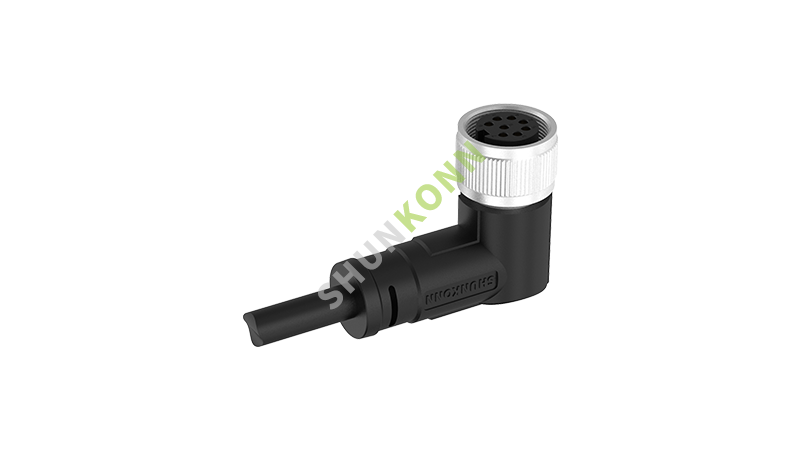 SKM16-Series-M16-Connection-Cable-Right-Angle-Overmolded-Type-8PIN-Female-Solder-Type