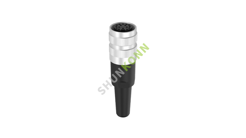 SKM16 Series M16 Connectors Straight Plastic Assembled 16PIN Female Solder Type M16*0.75