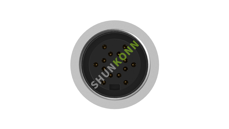 SKM16 Series M16 Connectors Board Front Mount 14PIN Female Solder Type M18*0.75