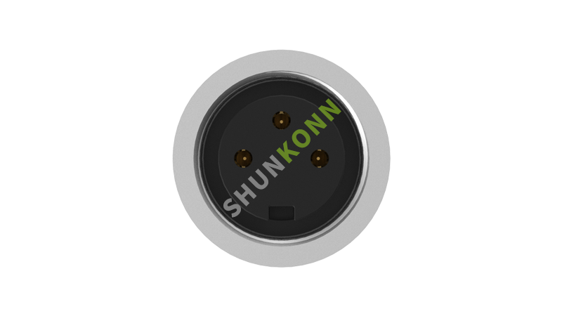SKM16系列 M16连接器板前安装3PIN母头焊接式M18*0.75