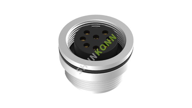 SKM16 Series M16 Connectors Board Front Mount 8IN Female Solder Type M18*0.75