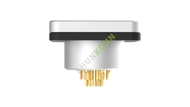 SKM16 Series M16 Connectors Square Flange 14PIN Female Solder Type 20*20