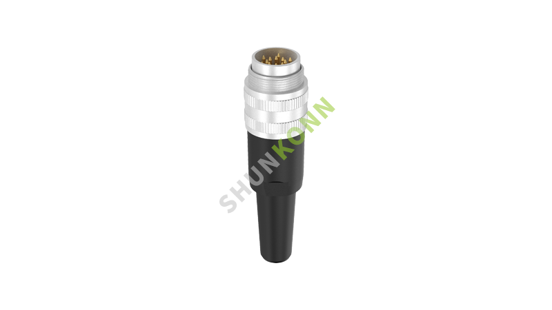 SKM16 Series M16 Connectors Straight Plastic Assembled 14PIN Male Solder Type M16*0.75