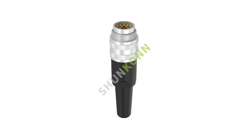 SKM16 Series M16 Connectors Straight Plastic Assembled 16PIN Male Solder Type M16*0.75